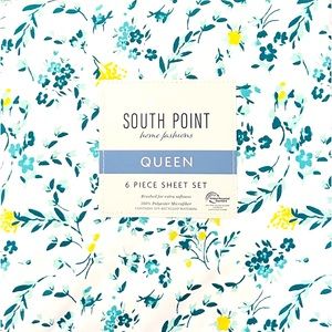 New SOUTH POINT queen  size 6 pc SHEET SET with 2 EXTRA pillowcases